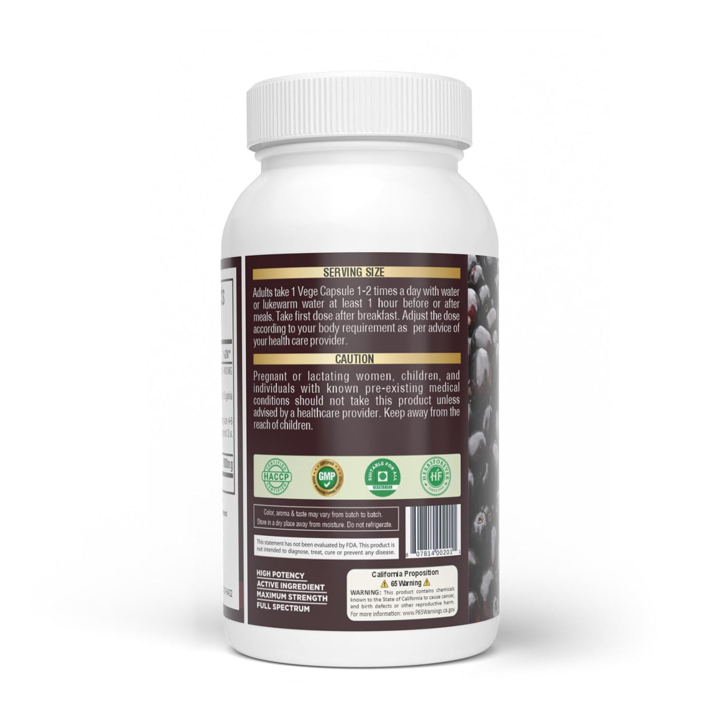 Herbsforever Jamun Capsules Eugenia Jambolana Seeds Extract Ratio (10:1) Wellness Supplement, 60 Capsules