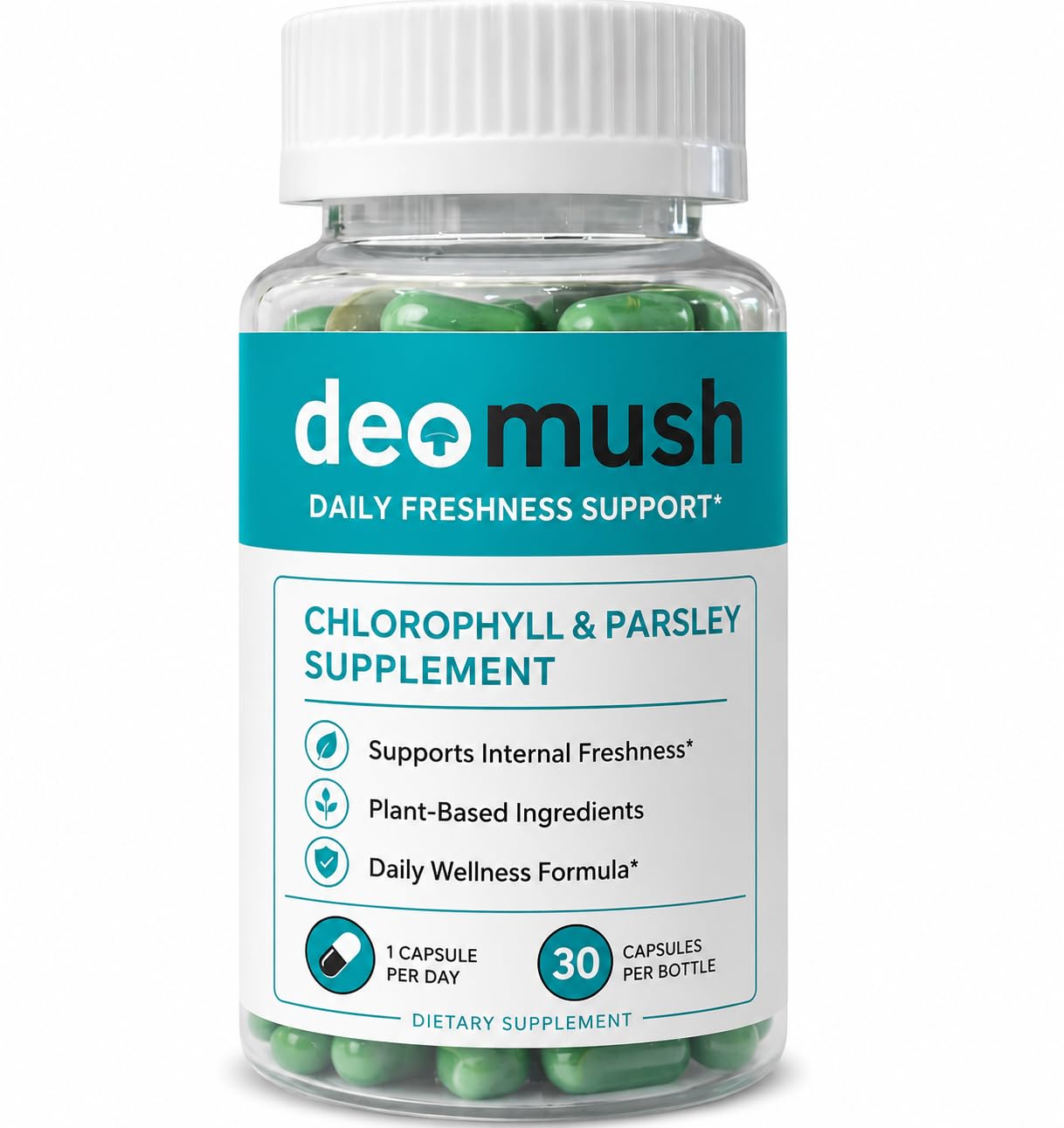 Generic DEOMUSH Internal Deodorant Supplement Chlorophyll Capsules, 120 Count