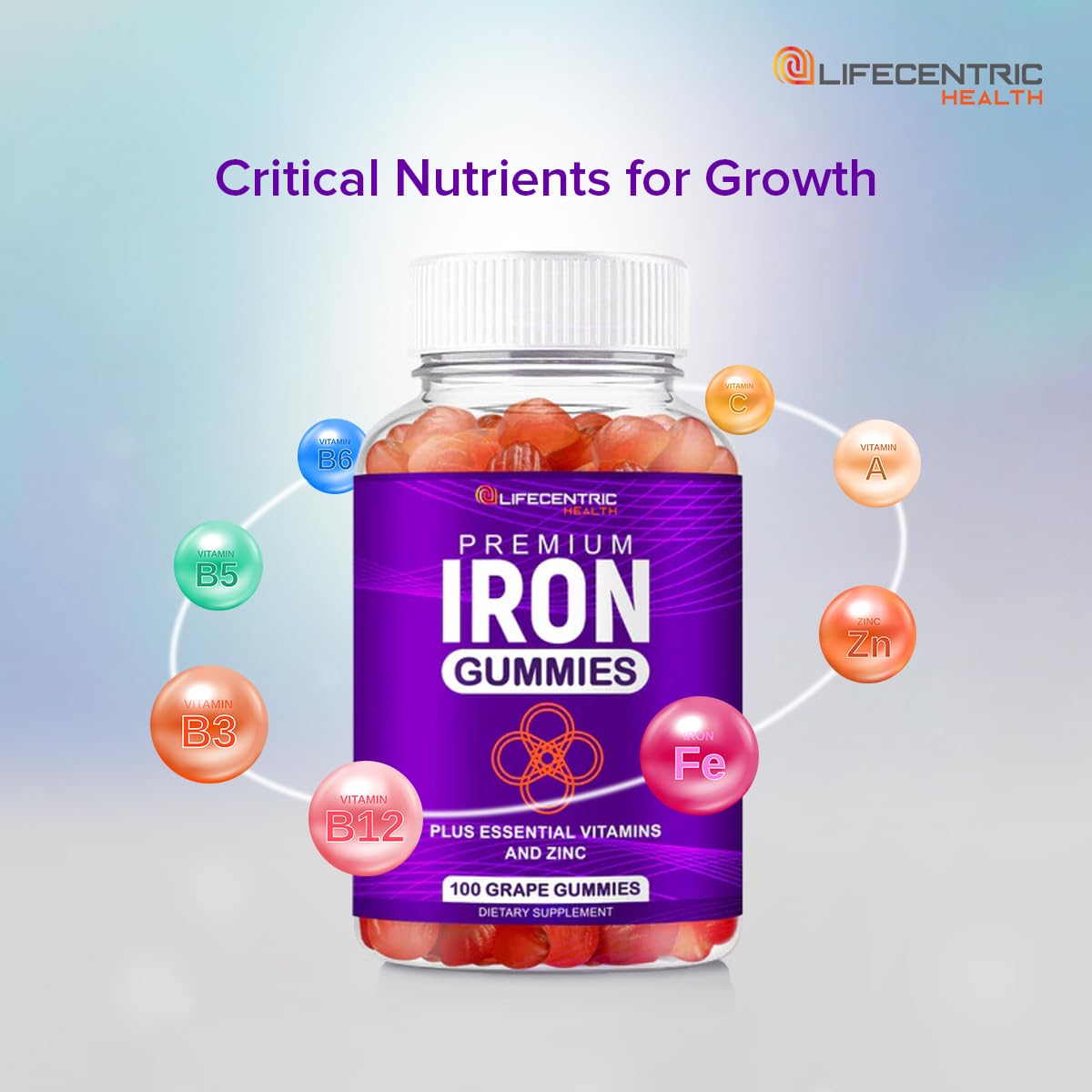 LifeCentric Health Iron Gummies Gummy 100 Count