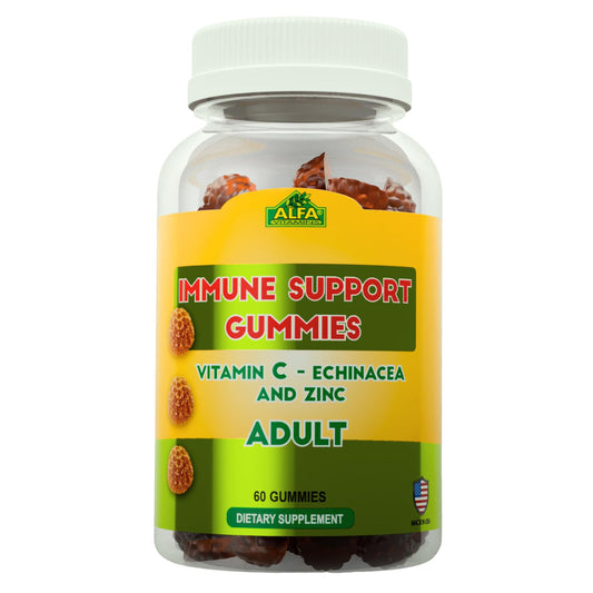 ALFA VITAMINS Immune Support Gummies with Vitamin C Plus Zinc & Echinacea, 60 Count