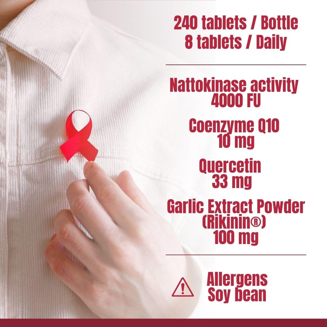 FINE JAPAN Nattokinase 4000FU Tablets 240 Count