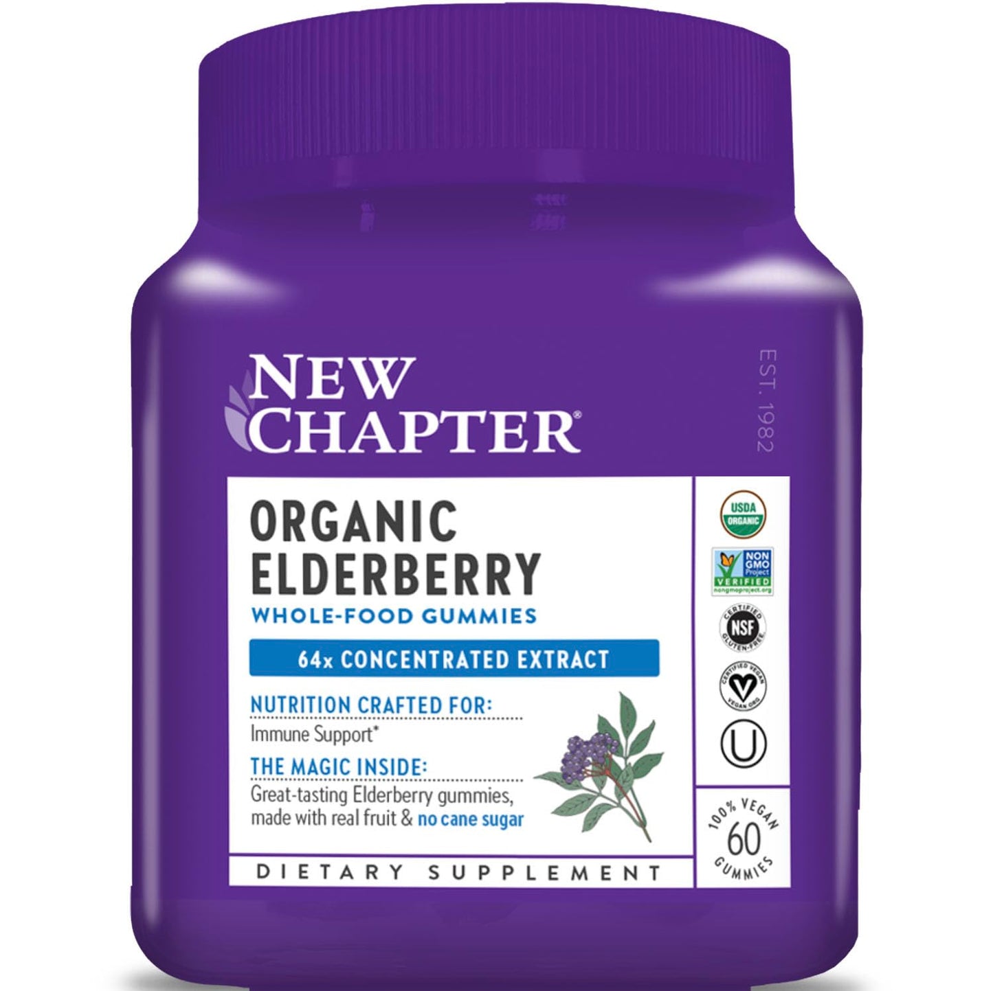 New Chapter Elderberry Gummies for Adults & Kids (2+), 60 Count