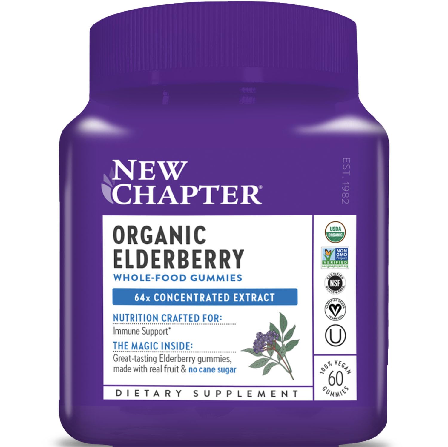 New Chapter Elderberry Gummies for Adults & Kids (2+), 60 Count