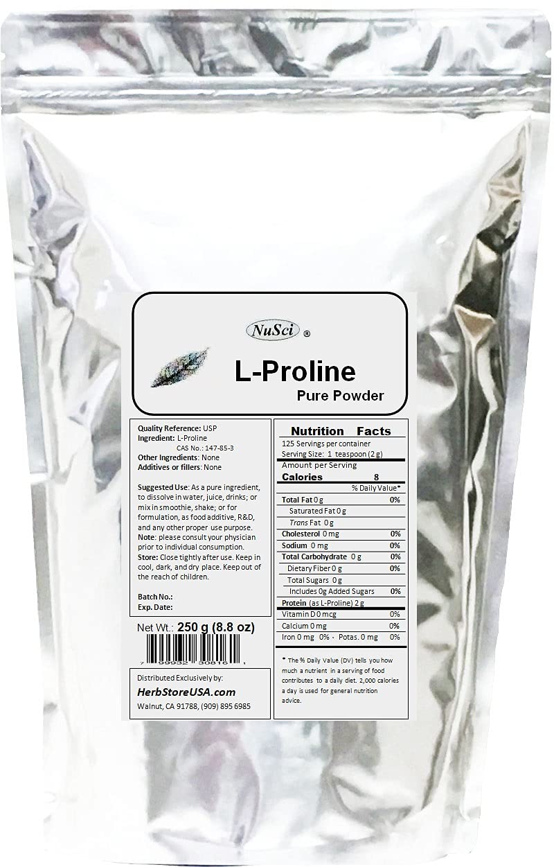 NuSci Pure L-Proline Powder 17.63 oz