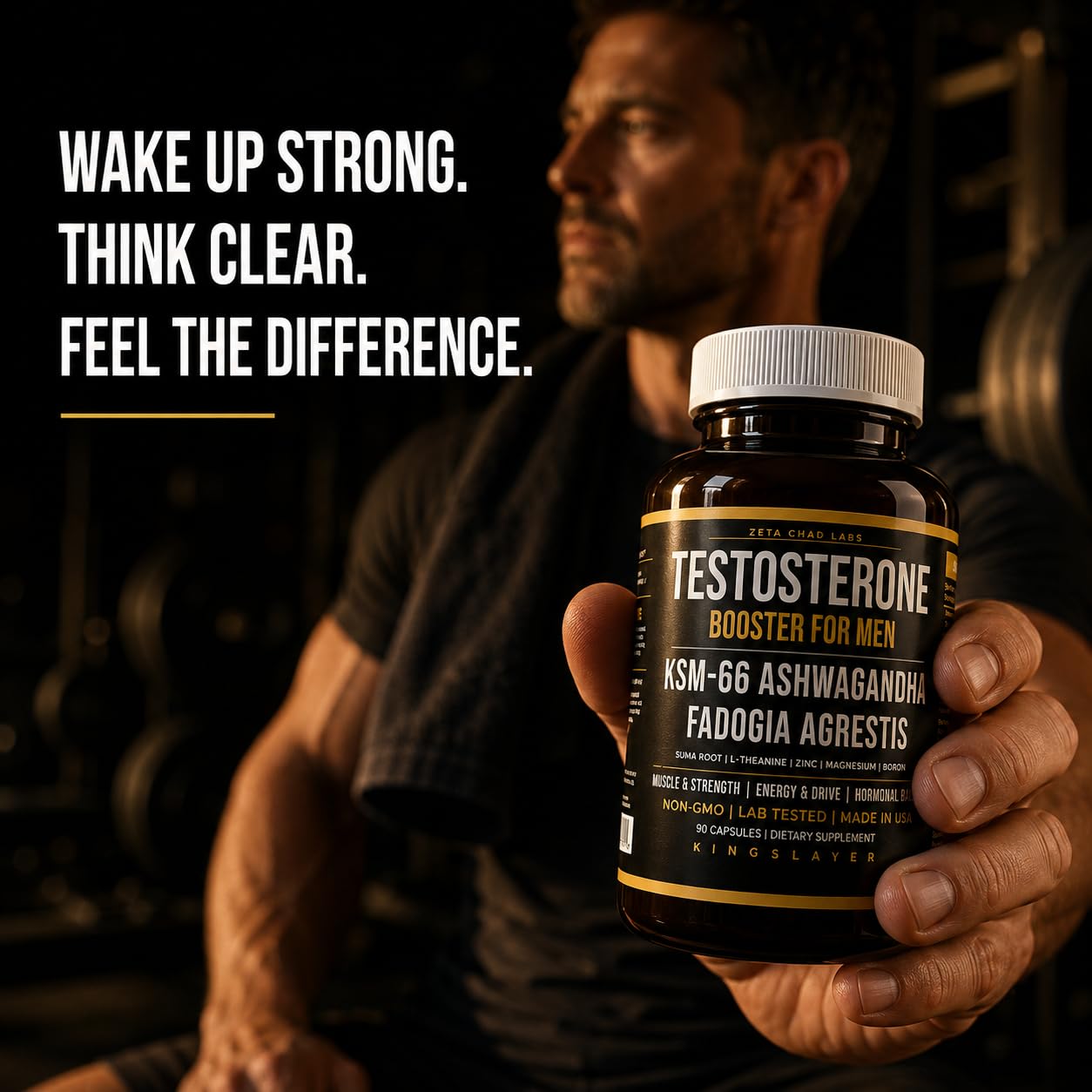 Zeta Chad Labs Kingslayer 7-in-1 Testosterone Booster Capsule, 90 Count