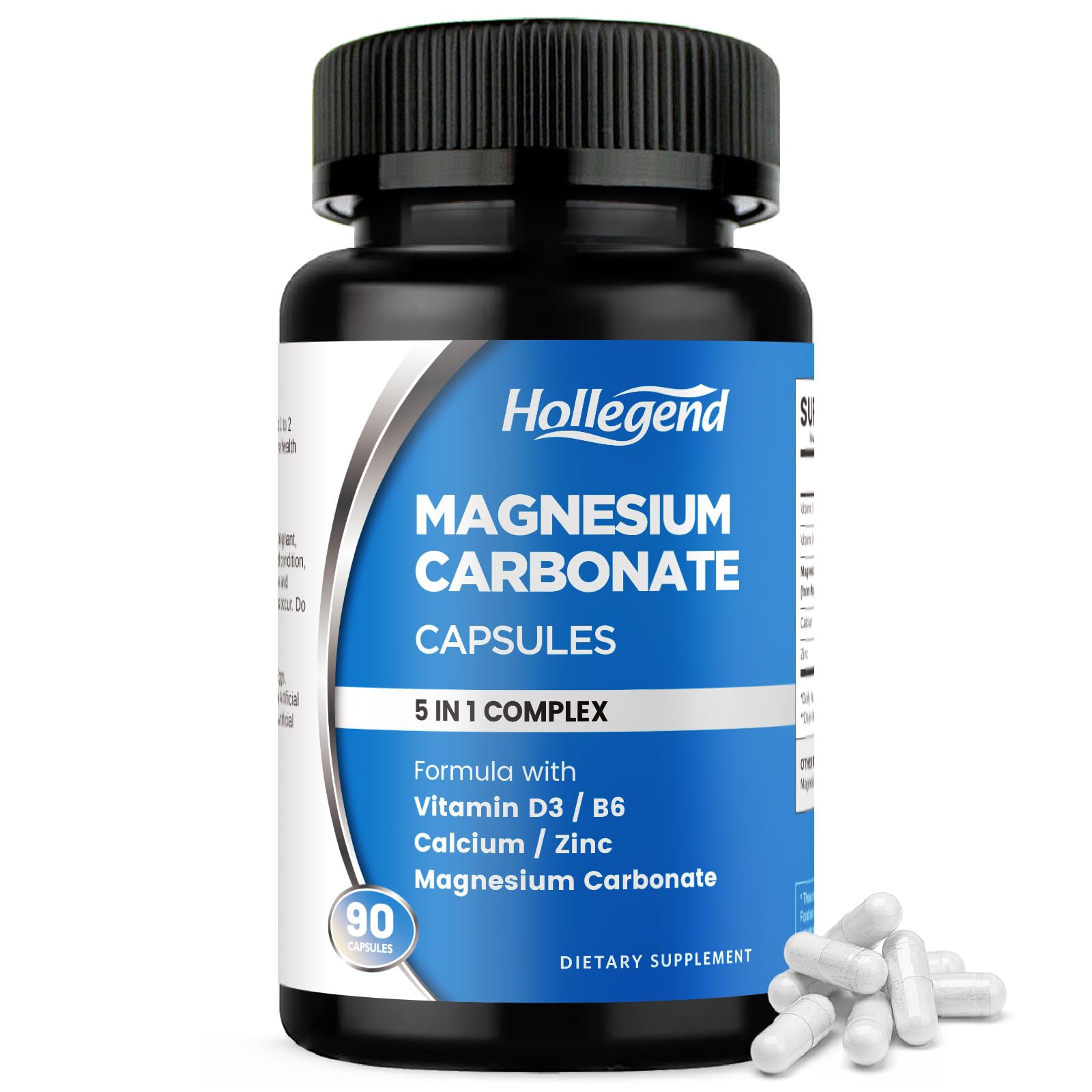 HOLLEGEND Magnesium Carbonate Capsules, 90 Count