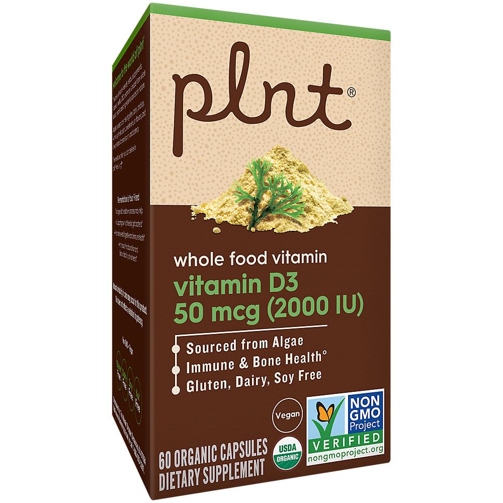 plnt Vitamin D3 50 mcg (2,000 IU) Capsules, 60 Count