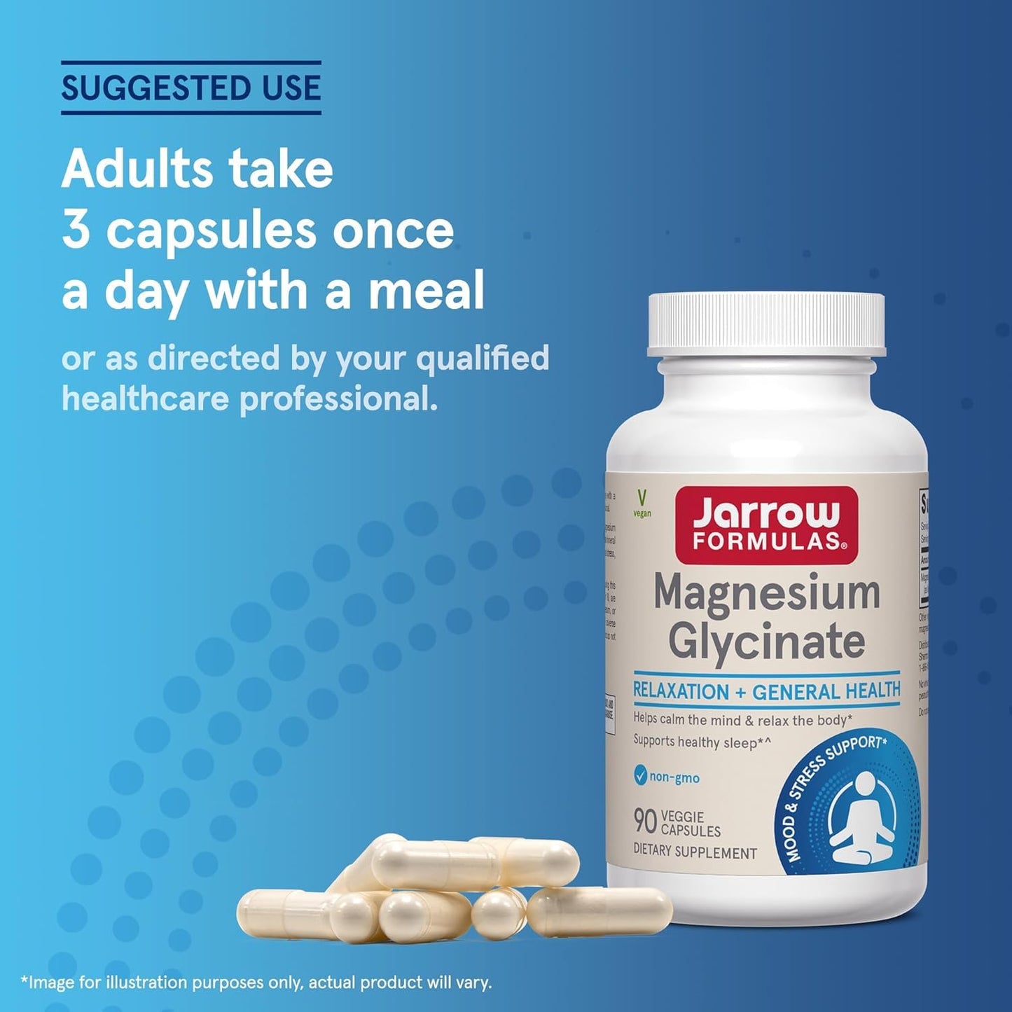 Jarrow Formulas Magnesium Glycinate Veggie Capsules, 180 Count
