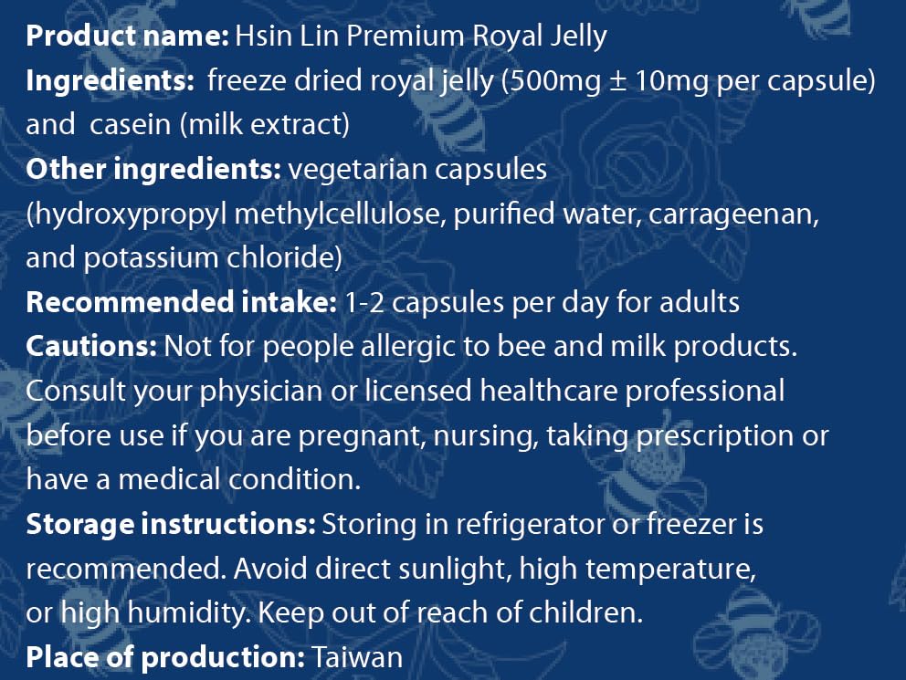 Hsin Lin Premium Royal Jelly 60 Capsules