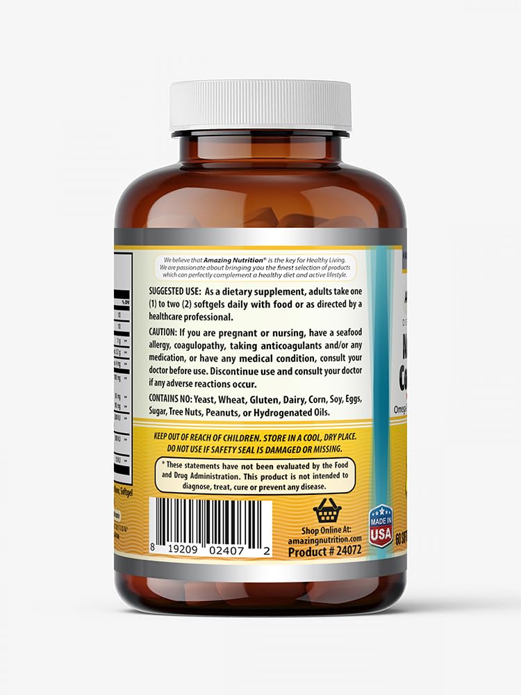 Amazing Nutrition Amazing Omega Norwegian Cod Liver Oil 1000 Mg Softgels 1 Count