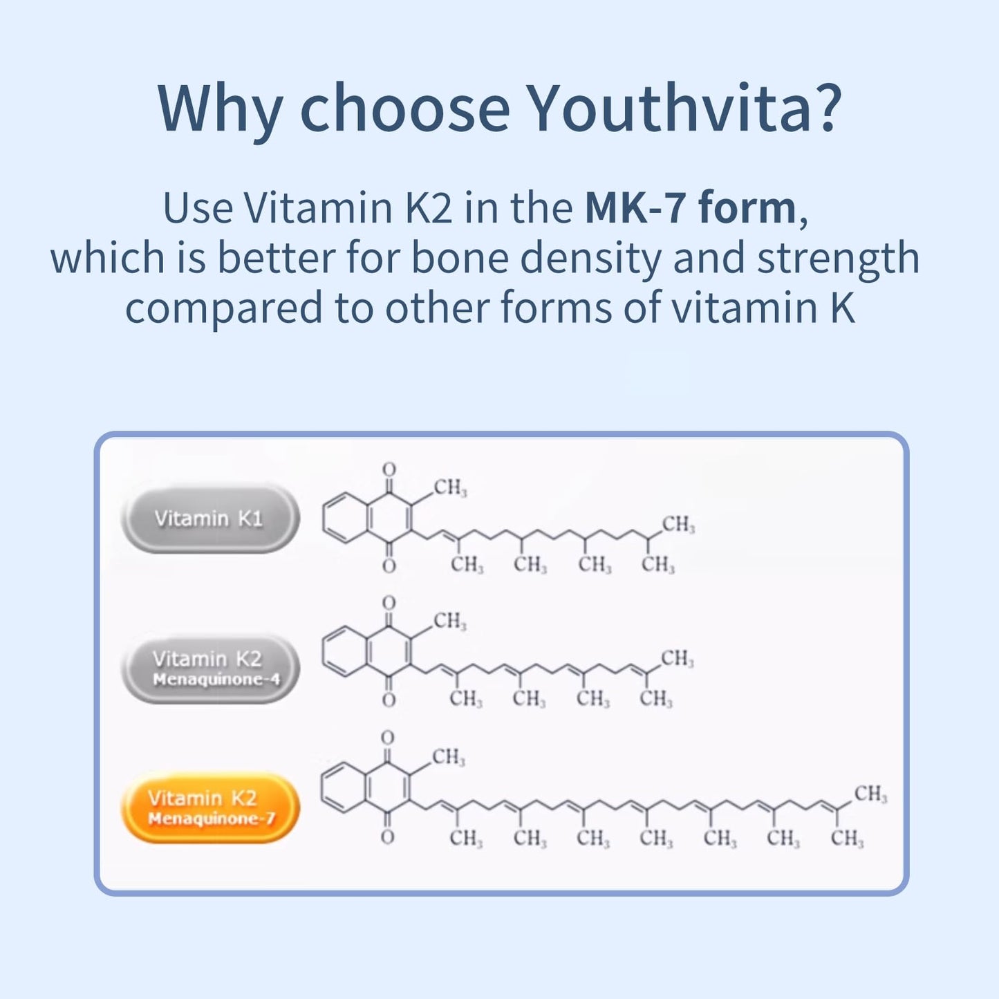 YOUTHVITA Vitamin D3 K2 Softgel with Coconut Oil, 10000 IU D3 and 200 mcg K2, Supports Calcium Absorption, Bone, Immune, & Heart Health, 90 Softgels
