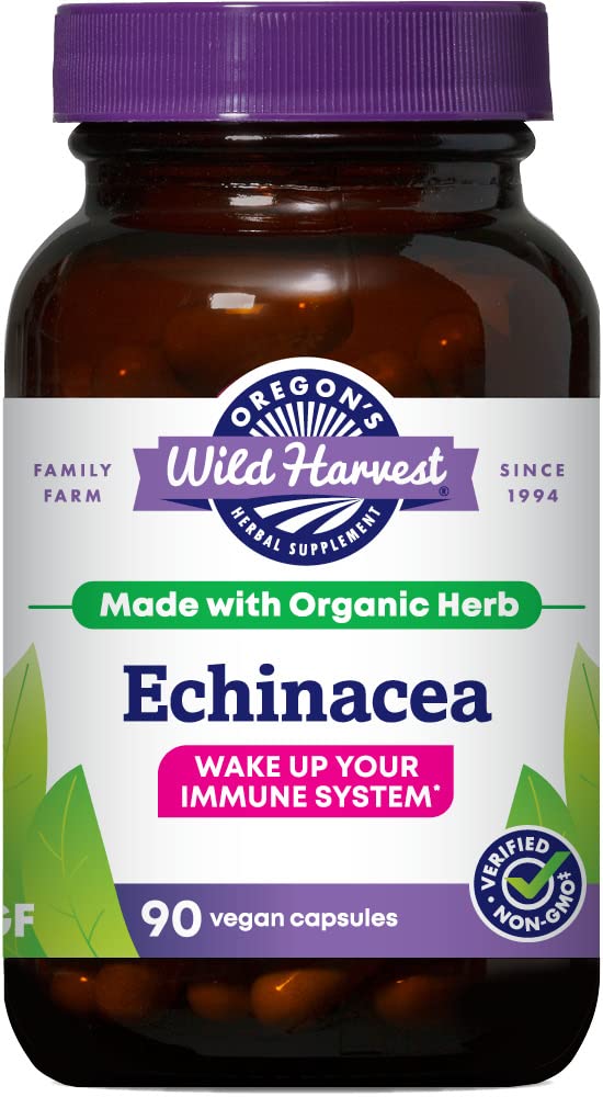 Oregon's Wild Harvest Echinacea Organic Herbal Supplement Capsule, 90 Count