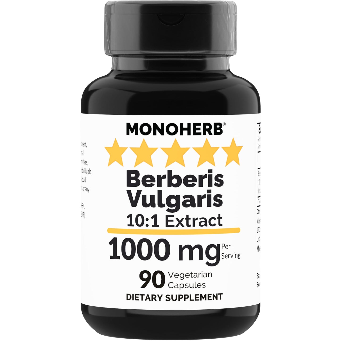 MONOHERB Berberis Vulgaris Extract 1000 mg Capsule 90 Count
