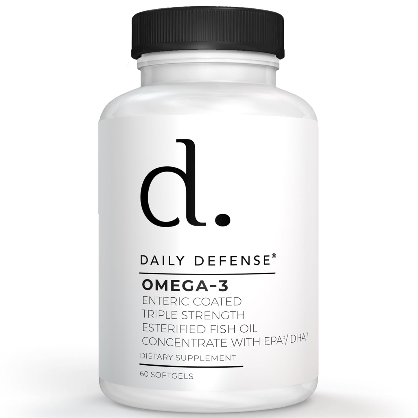 Daily Defense Omega 3 Fish Oil 1000mg Softgels 60 Count