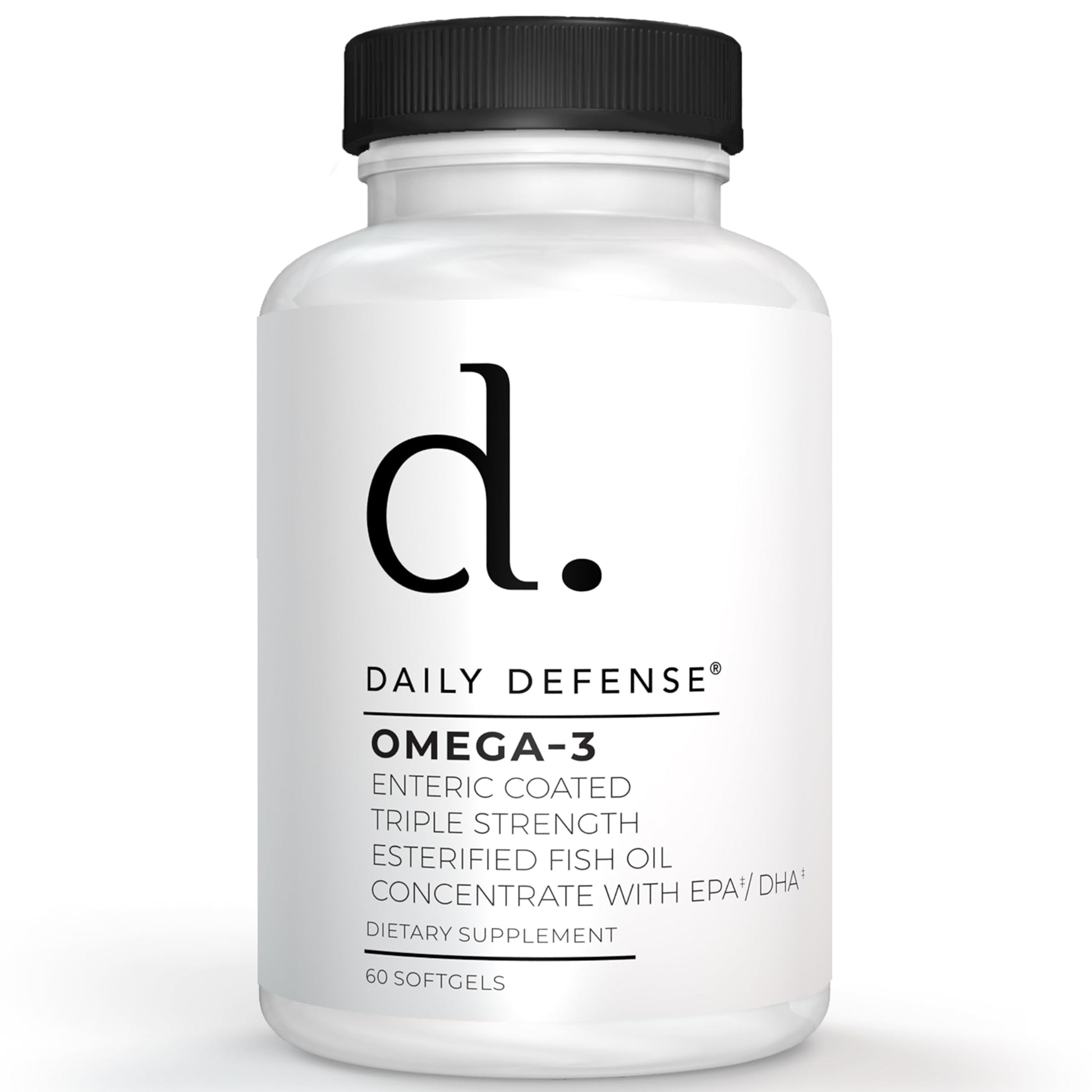 Daily Defense Omega 3 Fish Oil 1000mg Softgels 60 Count