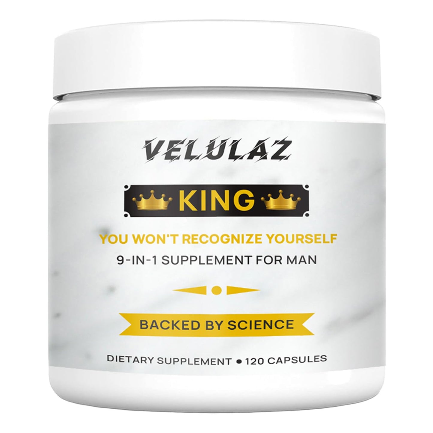 Velulaz King Men's 9-in-1 Daily Supplement Capsule 120 Count