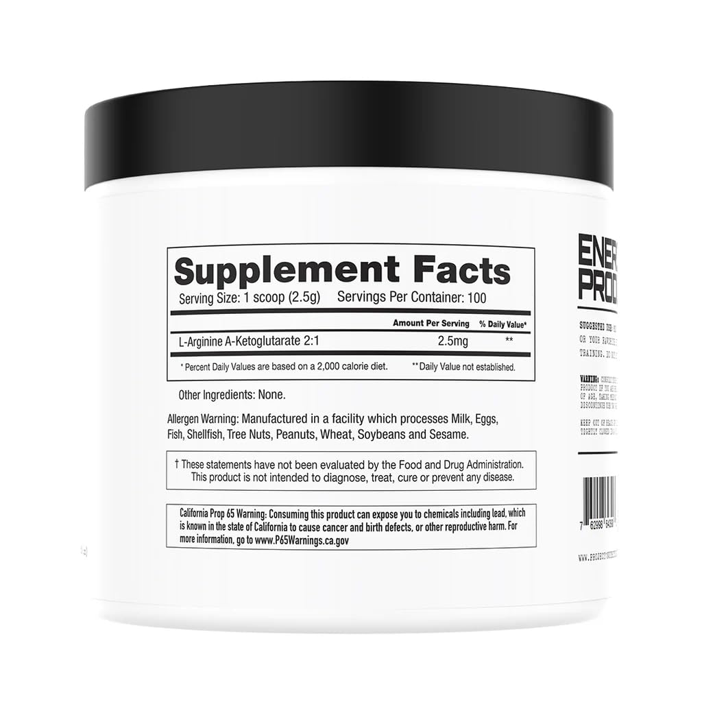 Project #1 AAKG Pre-Workout Supplement L-Arginine A-Ketoglutarate Powder 8.82 Ounce