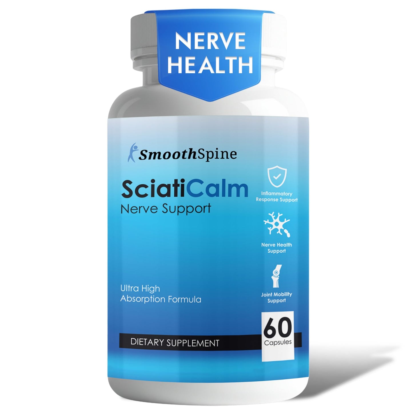 SmoothSpine SciatiCalm Dietary Supplement Nerve Support Formula Daily Capsule 60 Count