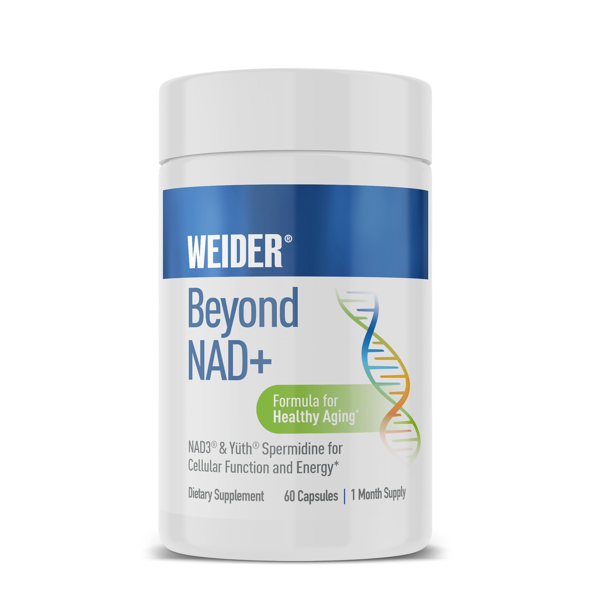 Weider NAD+ Boost Capsule 120 Count - Cellular Energy & Mitochondrial Support Formula with NAD3, Vitamin B3 & B12, Daily Longevity & Wellness Support