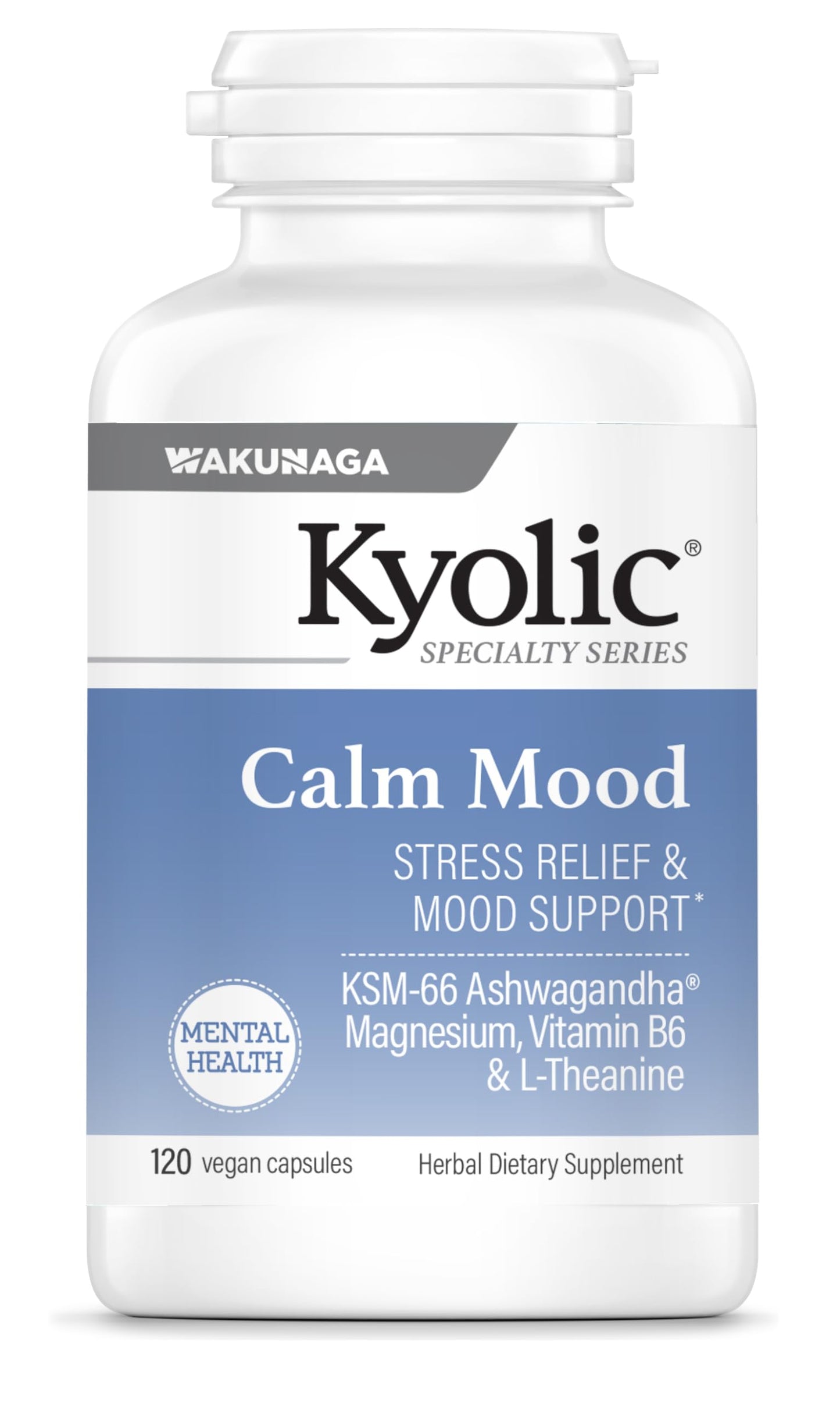 Kyolic Calm Mood, Stress Relief & Mood Support Capsules, 120 Count
