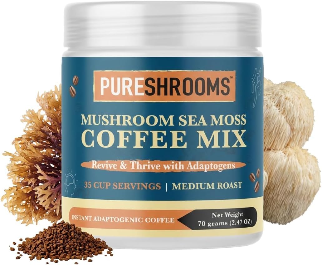 PureShrooms Sea Moss Instant Mushroom Coffee Powder 70g (2.47oz)