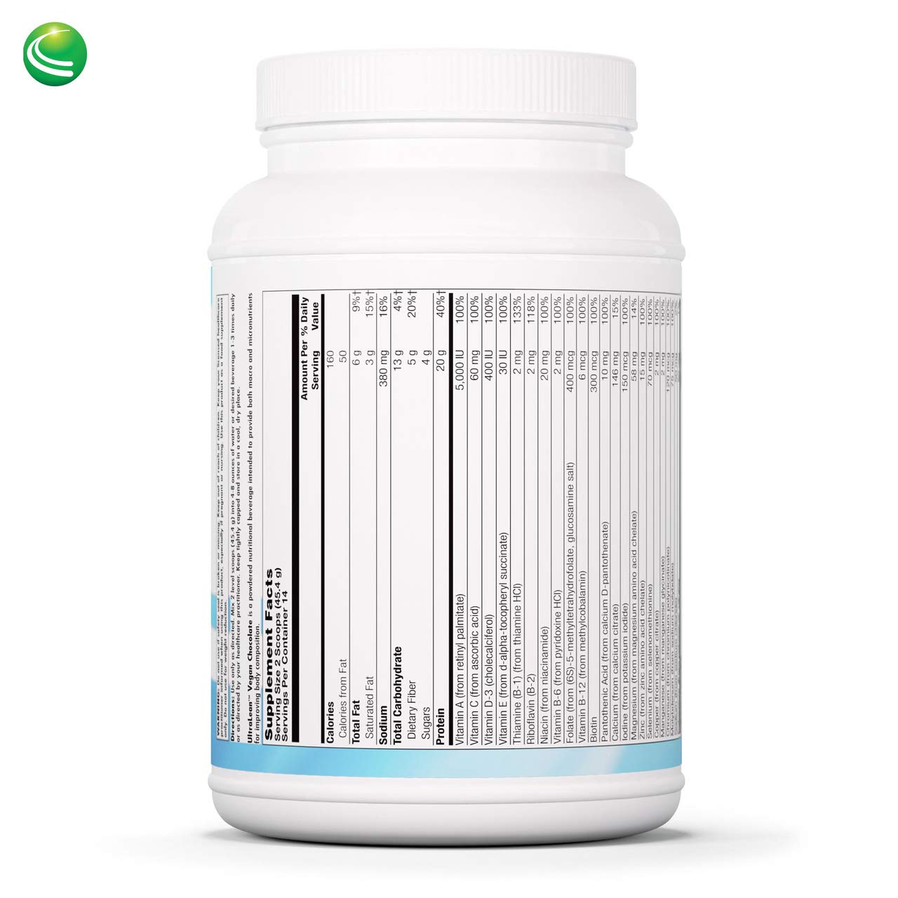 Nutra BioGenesis UltraLean Vegan Chocolate Protein Powder, 1.4 lb