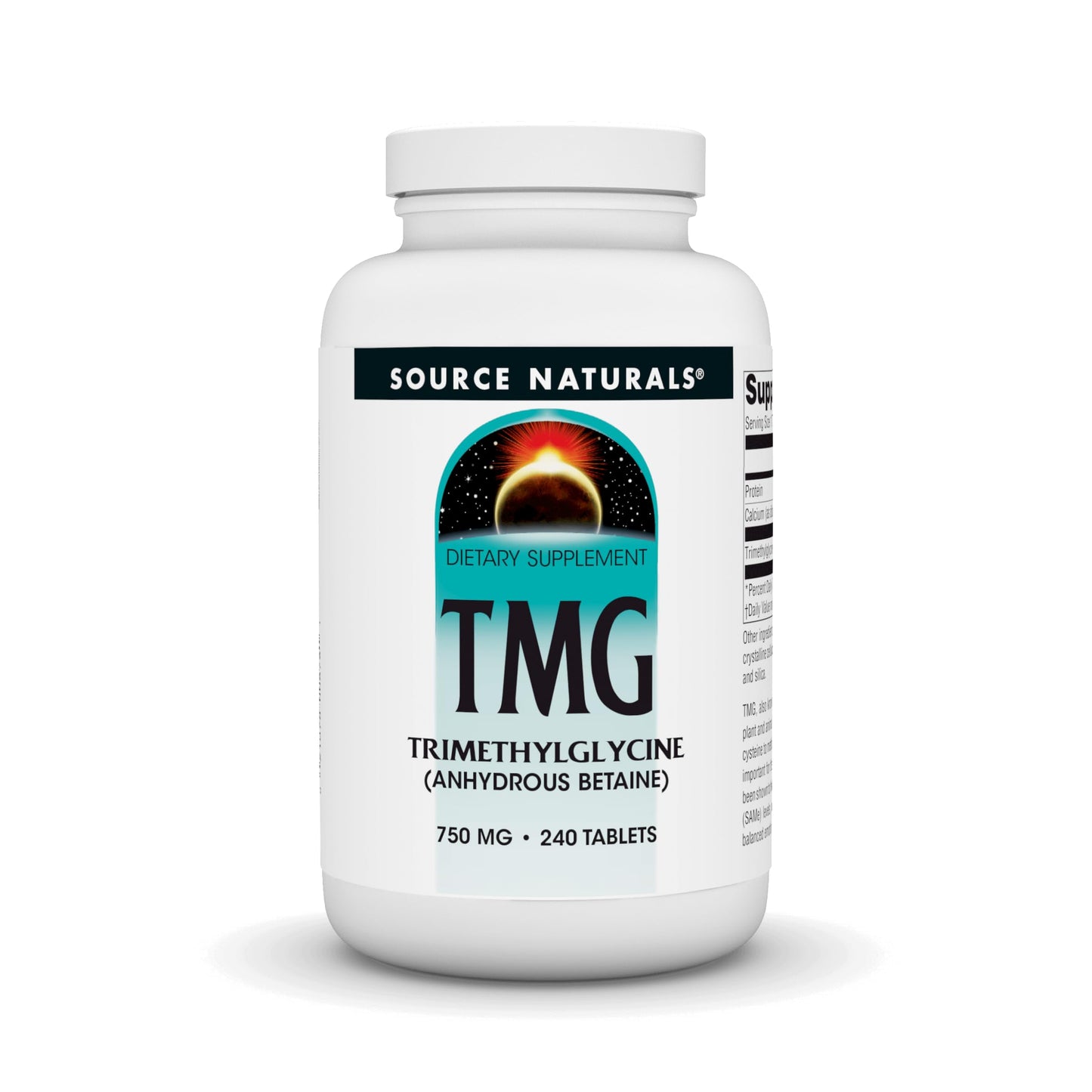 Source Naturals TMG Trimethylglycine (Anhydrous Betaine) 750 mg 240 Tablets