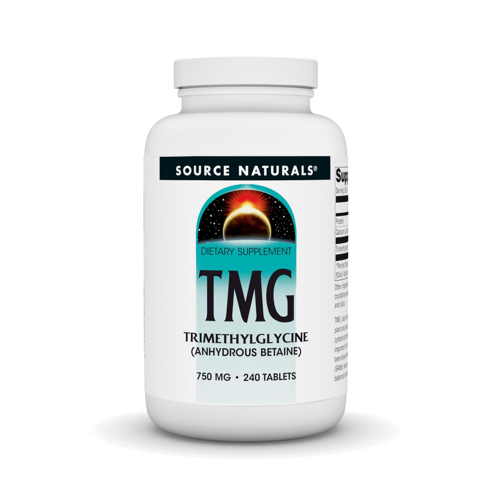 Source Naturals TMG Trimethylglycine (Anhydrous Betaine) 750 mg 240 Tablets