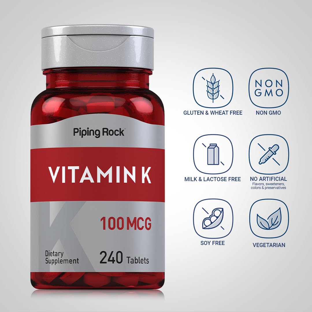 Piping Rock Vitamin K 100 mcg Tablet, 240 Tablets