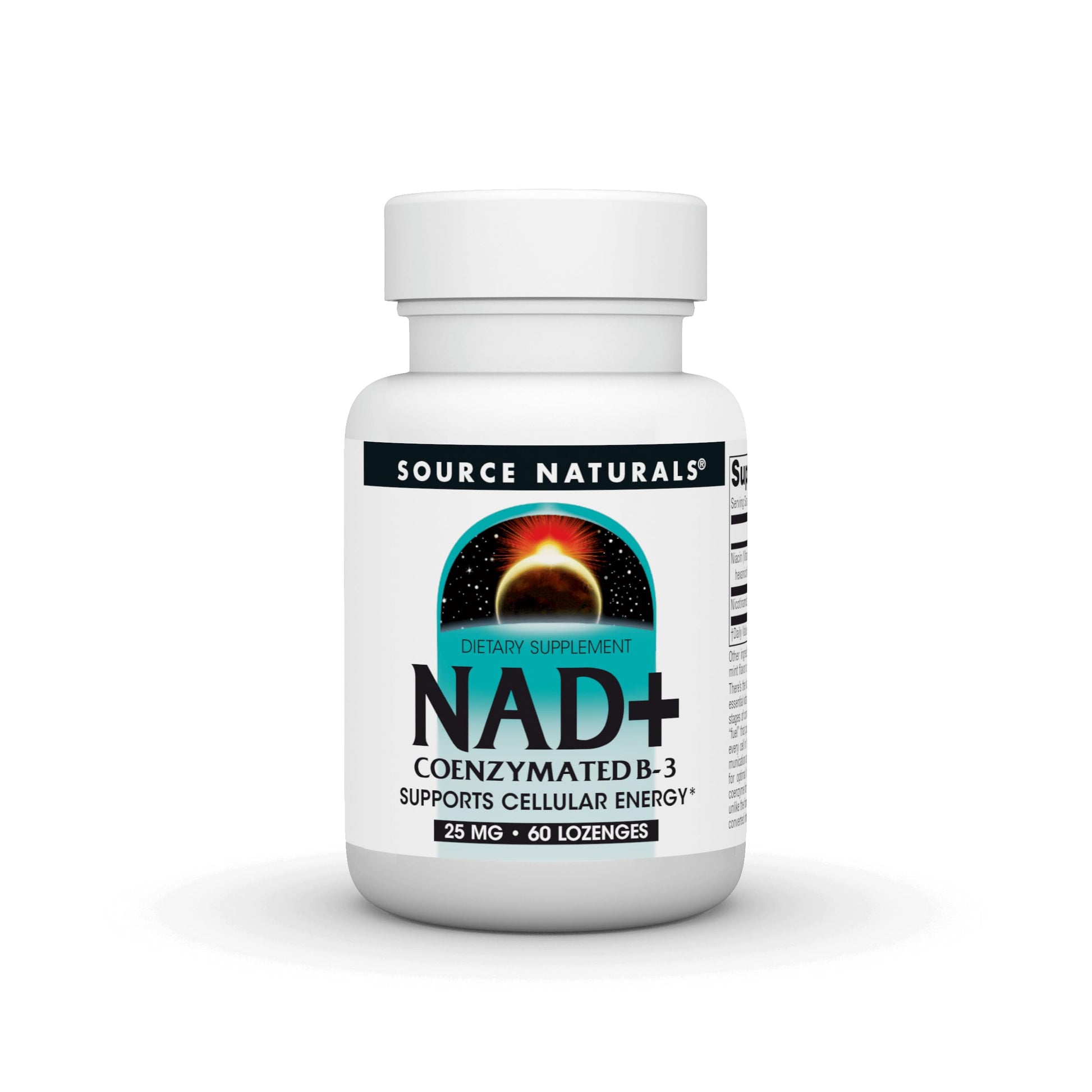 Source Naturals NAD+ Coenzymated B-3 25 mg Lozenges, 60 Count