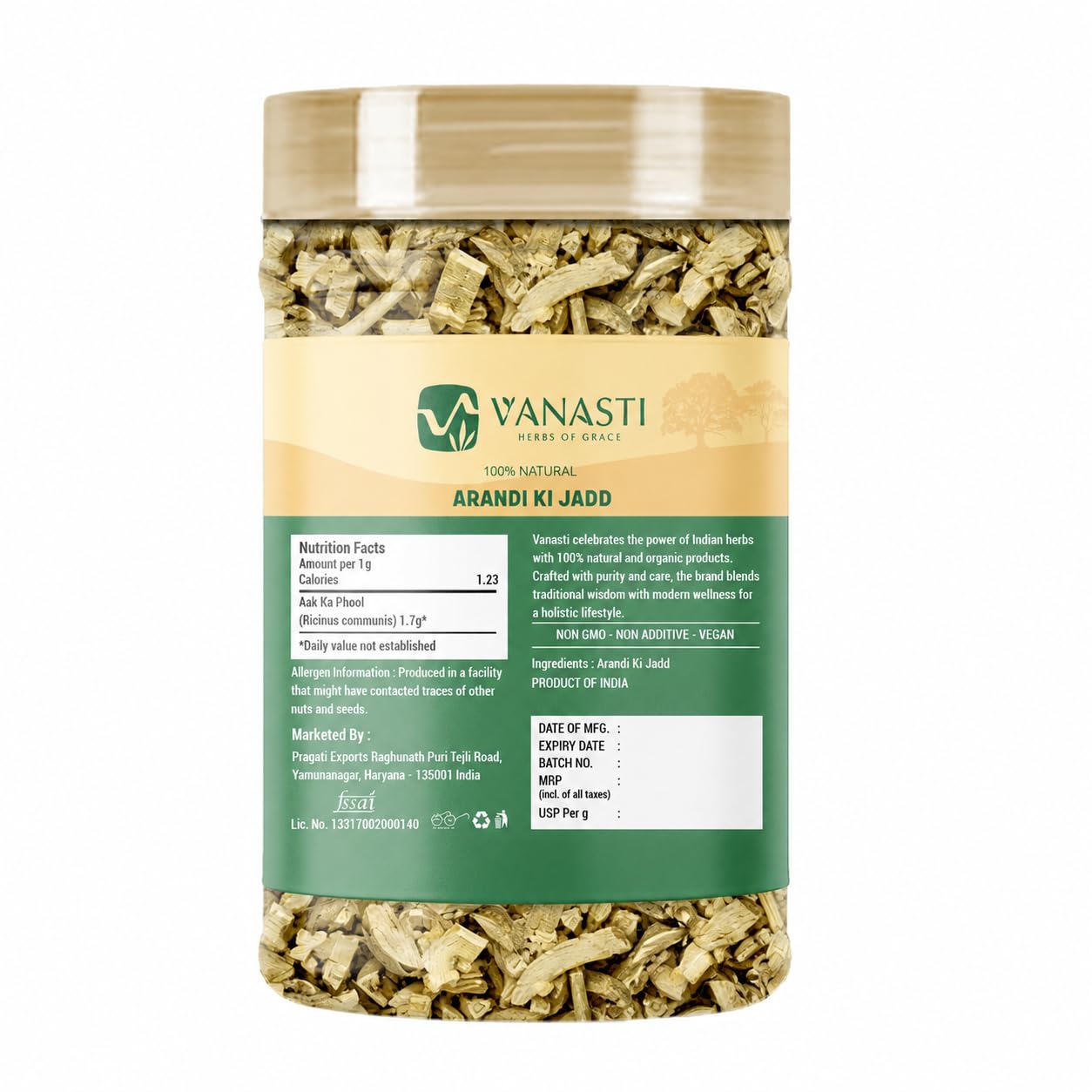 VANASTI Arandmool Powder 3.52 Ounce