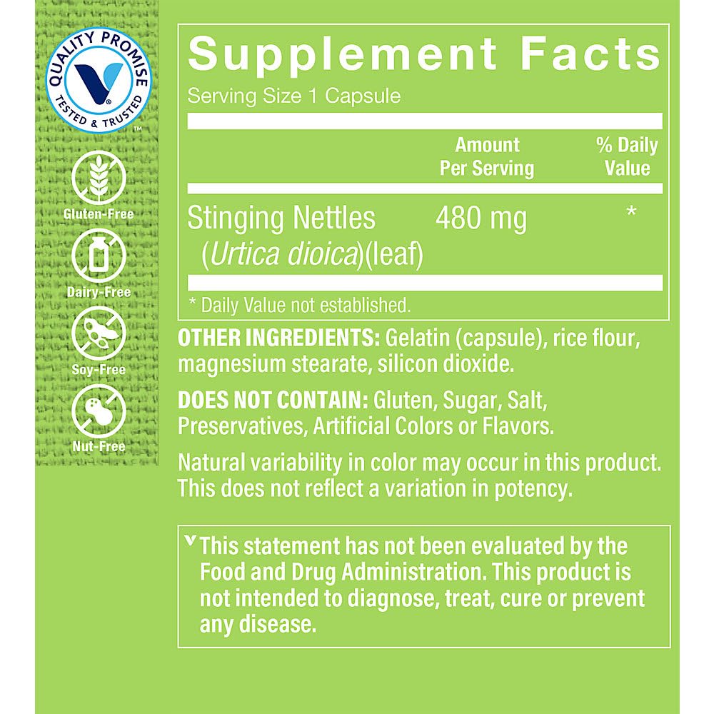 The Vitamin Shoppe Stinging Nettles 480 Capsules, 300