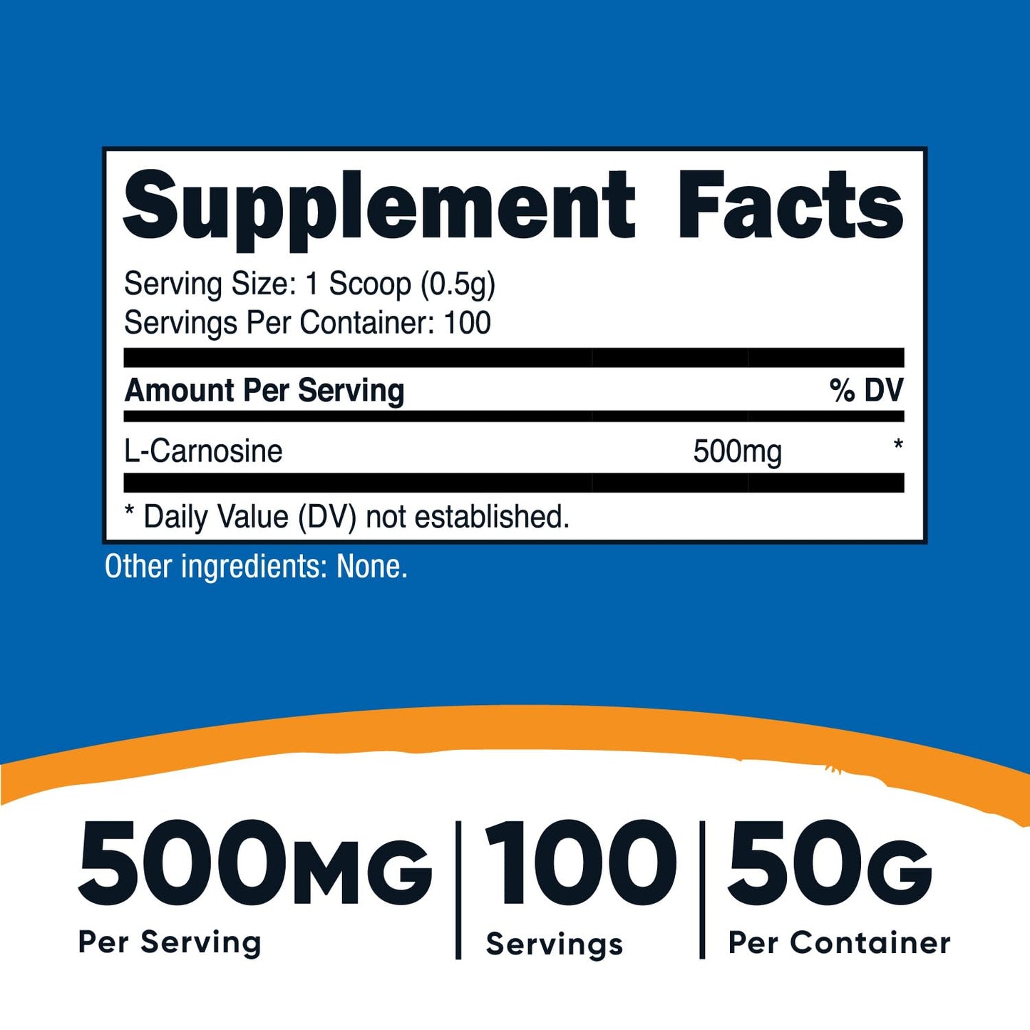 Nutricost L-Carnosine Powder 50 Grams (100 Servings) - Non-GMO, 1.8 Ounce