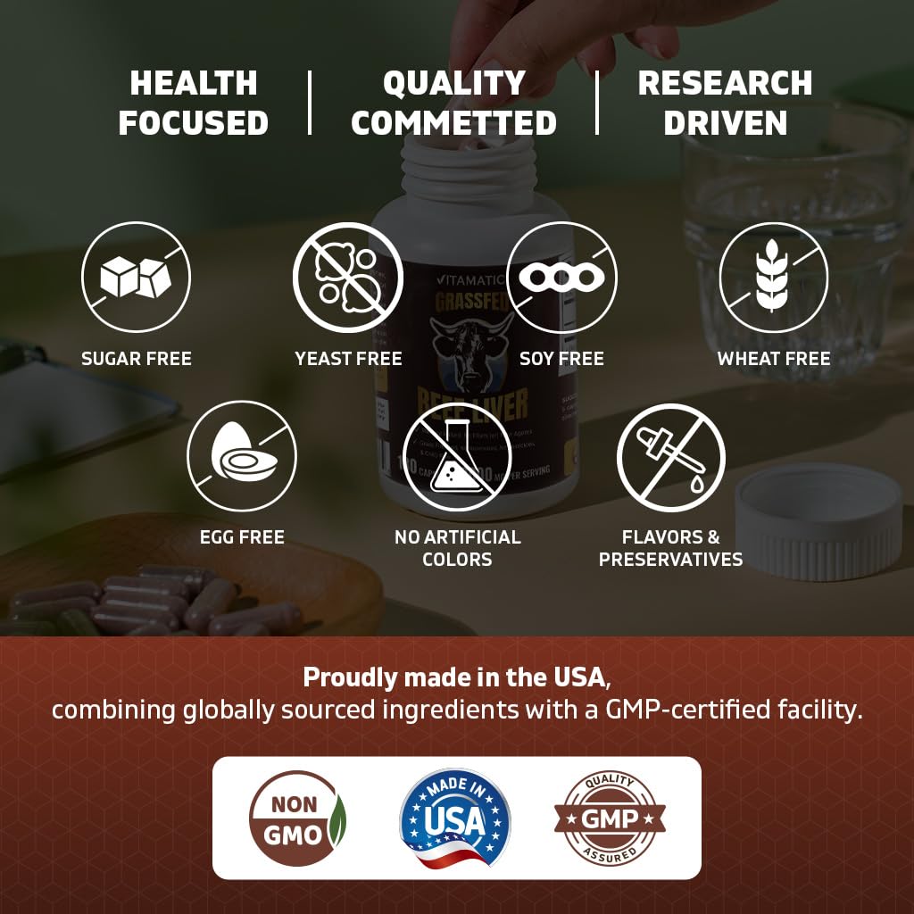 Vitamatic Grass-Fed Beef Bone & Marrow 180 Capsules
