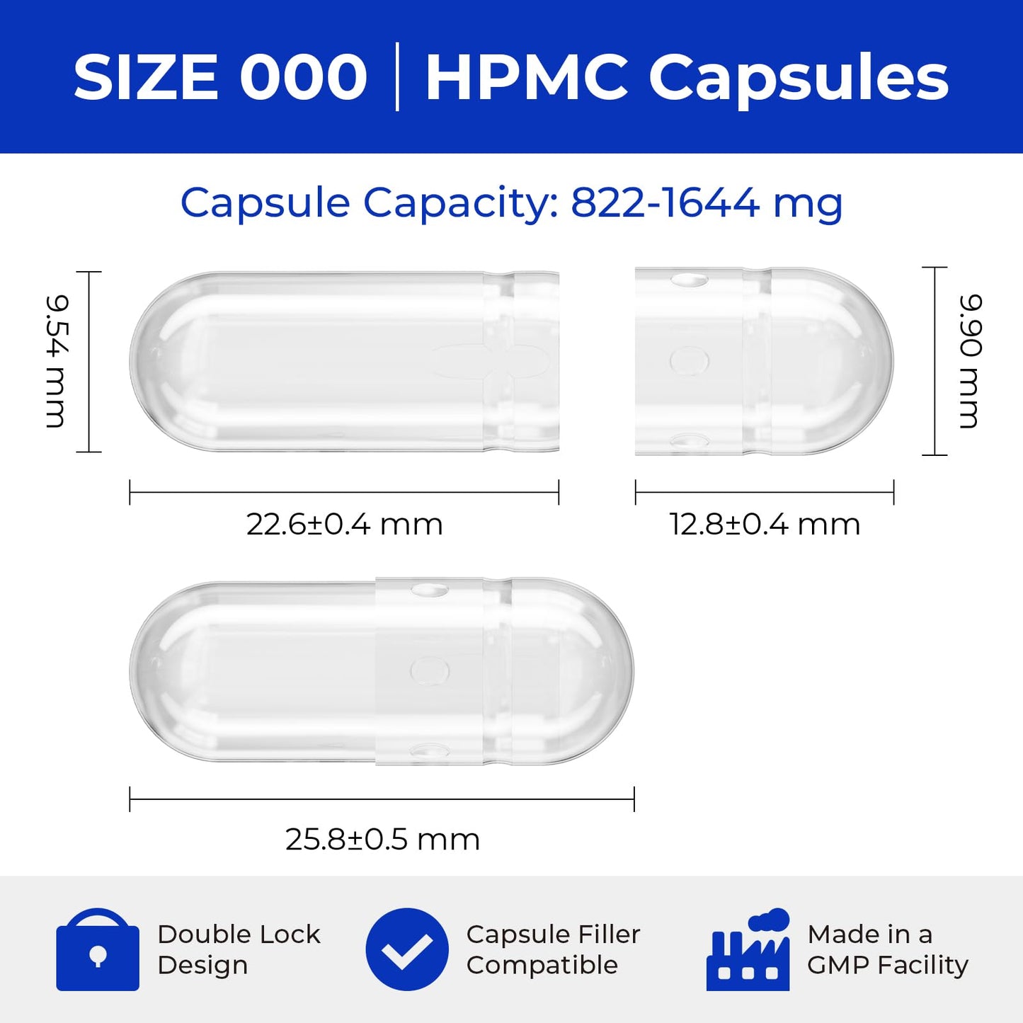 ATLEMISME Empty Vegan Capsules Capsule 1000 Count