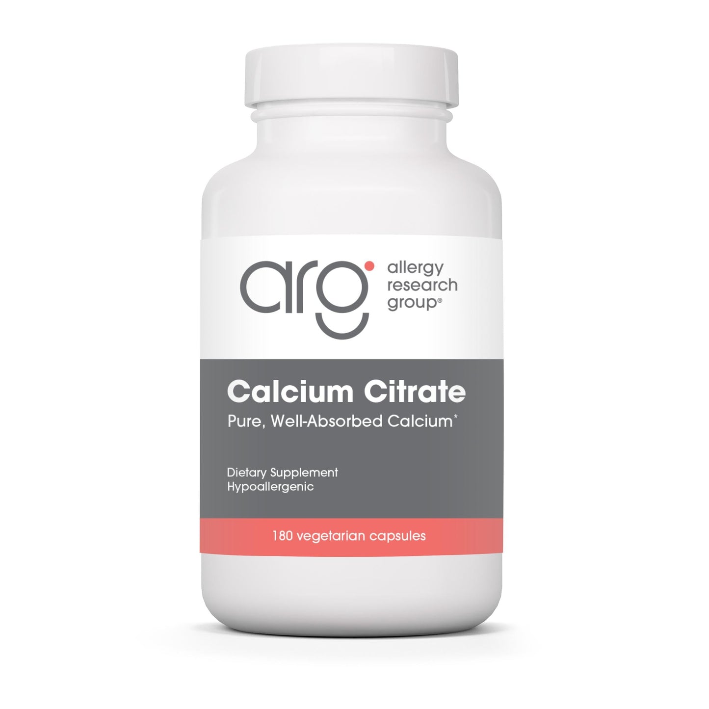 Allergy Research Group Calcium Citrate Capsules, 180 Count
