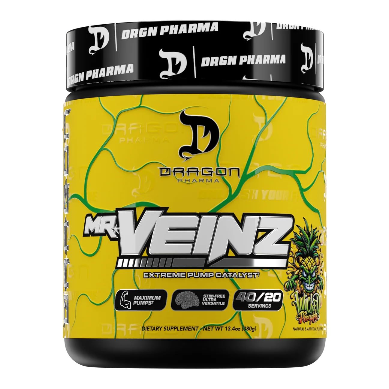 Dragon Pharma Mr. Veinz Stim Free Pre-Workout Powder 13.4 oz