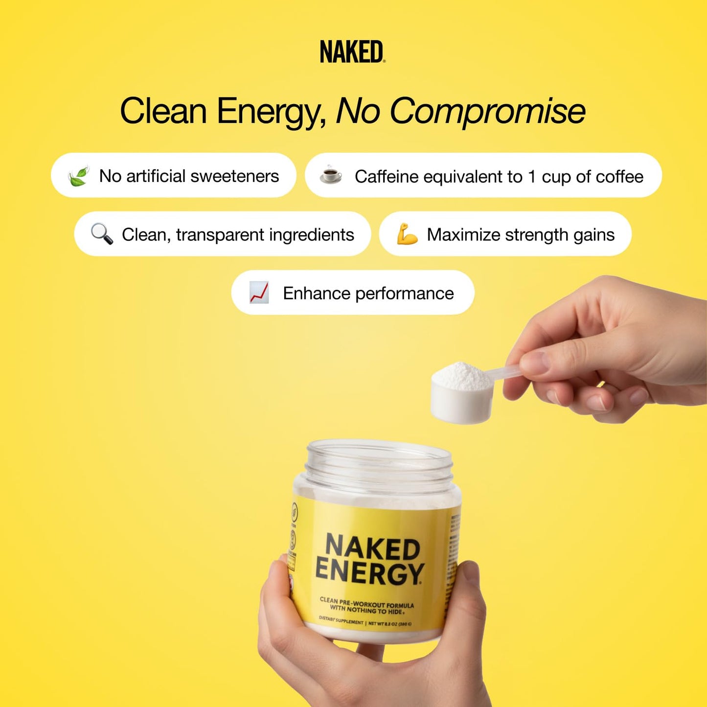 NAKED Fruit Punch Energy Pre Workout Powder, 17.6 oz