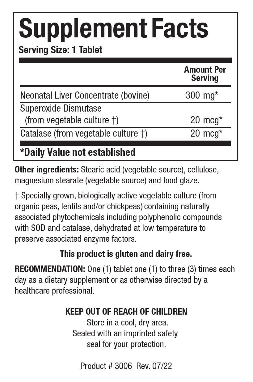 BIOTICS RESEARCH Cytozyme LV Neonatal Liver Tablet, 60 Tablets