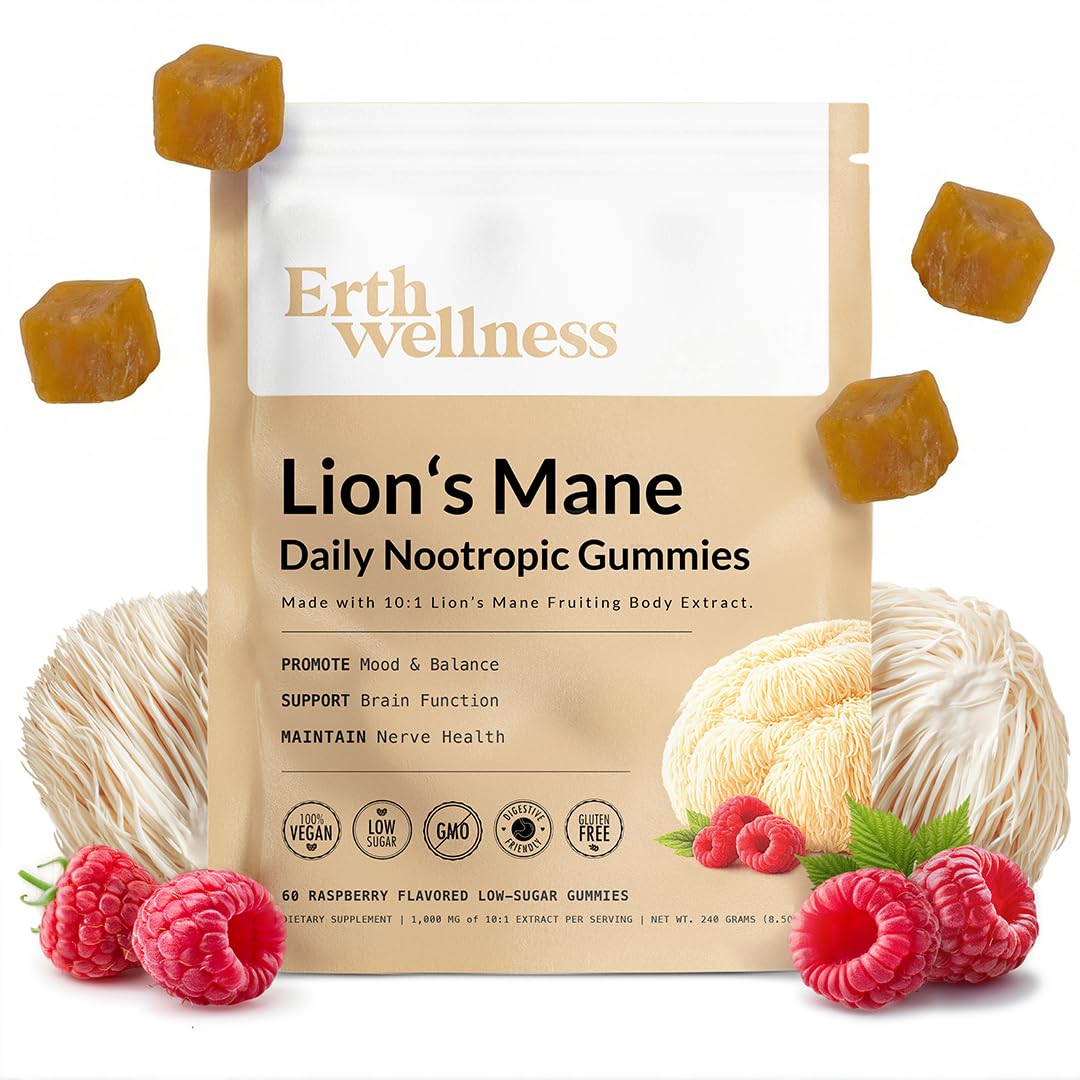 Erth Wellness Lion’s Mane Mushroom Gummies 60 Count