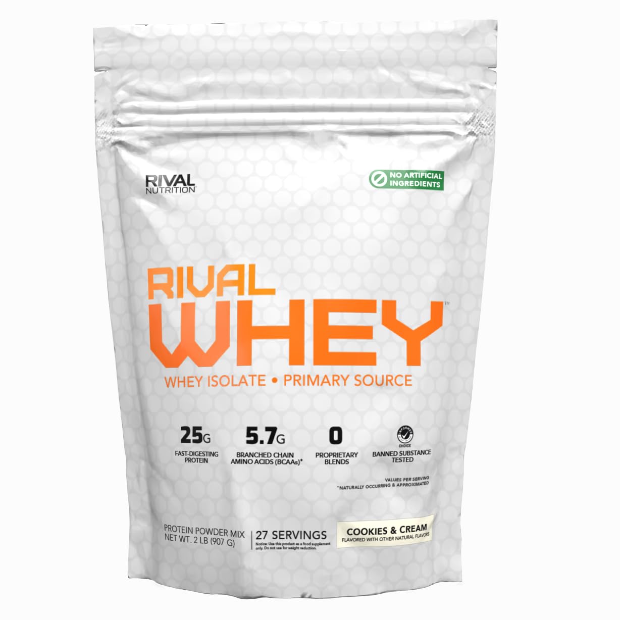Rival Nutrition Rival Whey Cookies and Cream Protein Powder, 32 Servings, 2 lb