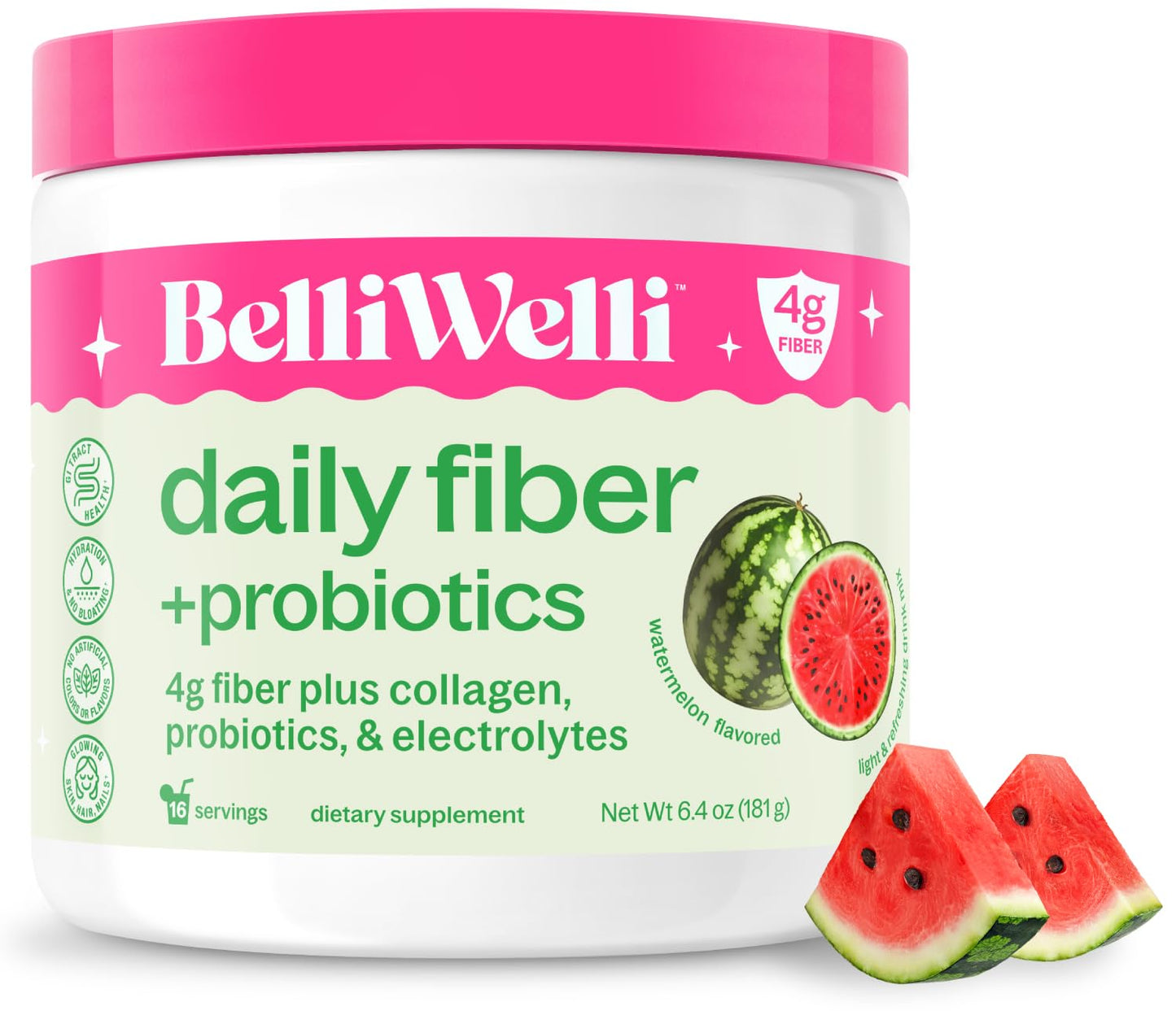 Belli Welli Fiber Supplement for Women & Men Powder, 6.4 Ounce