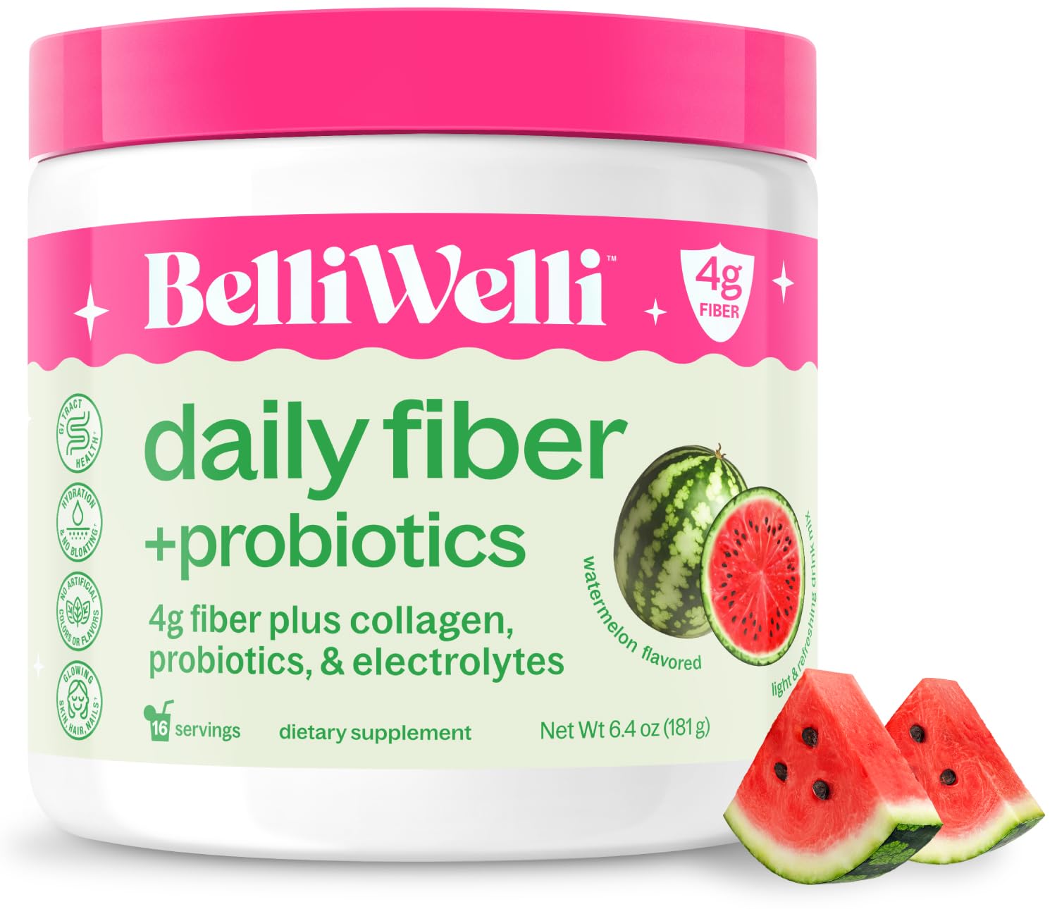 Belli Welli Fiber Supplement for Women & Men Powder, 6.4 Ounce