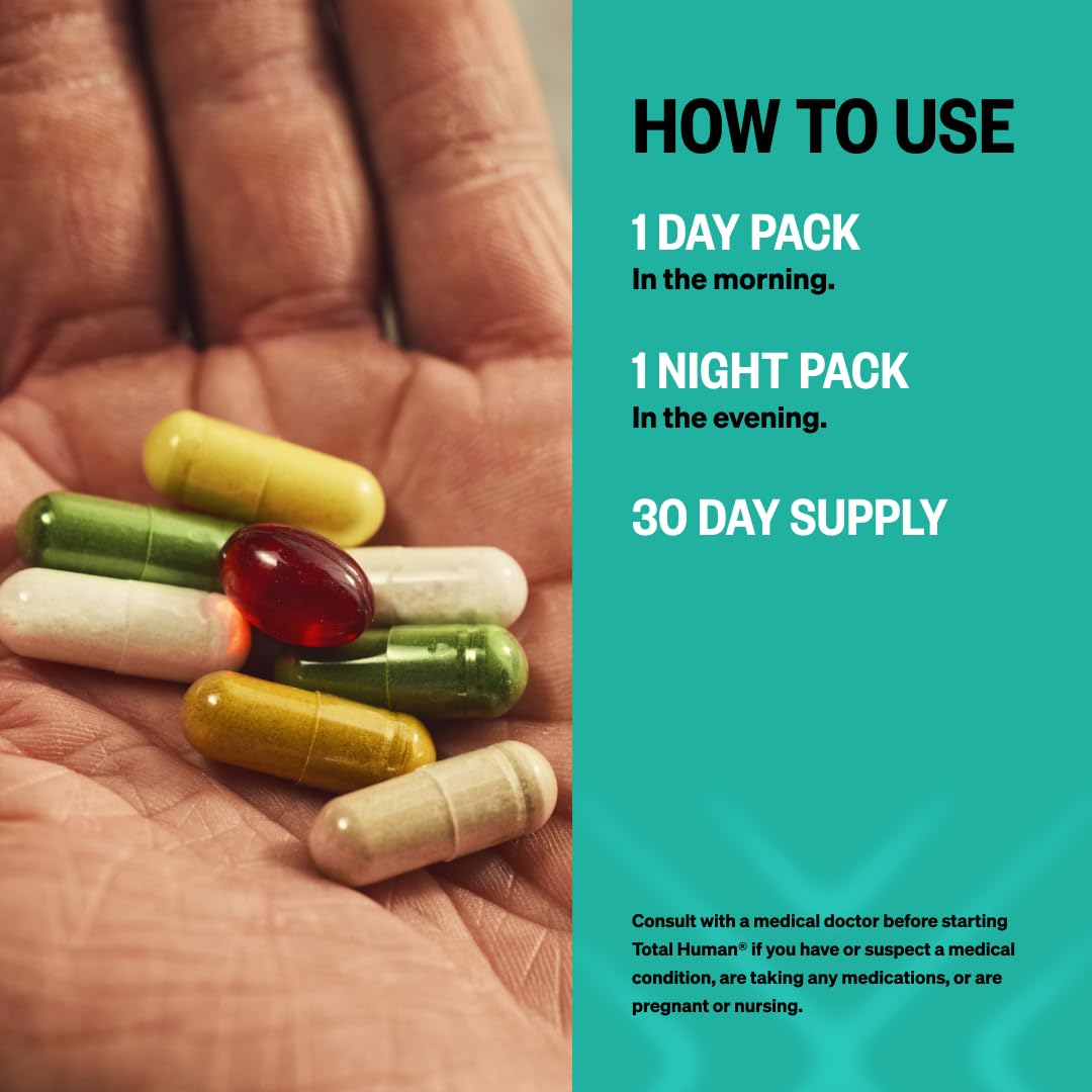 ONNIT Daily Performance & Wellness Bundle: Alpha Brain Nootropic Capsules & Total Human Day & Night Packs, 150 Capsules