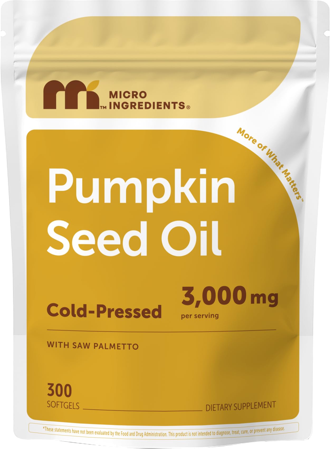 Micro Ingredients Pumpkin Seed Oil with Saw Palmetto Softgels 300 Count