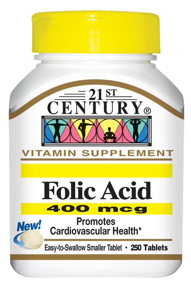 21st Century Folic Acid 400 mcg Tablets, 500 Count