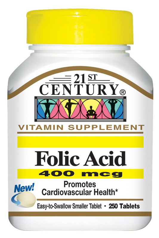 21st Century Folic Acid 400 mcg Tablets, 500 Count