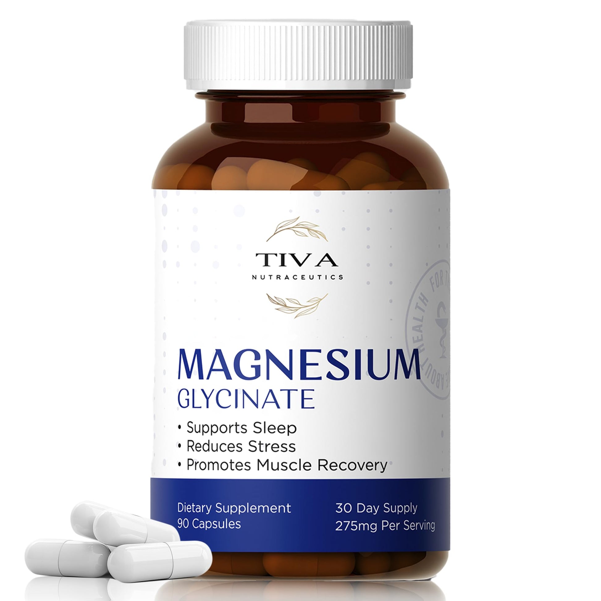 TIVA Nutraceutics Magnesium Glycinate Capsules, 90 Count