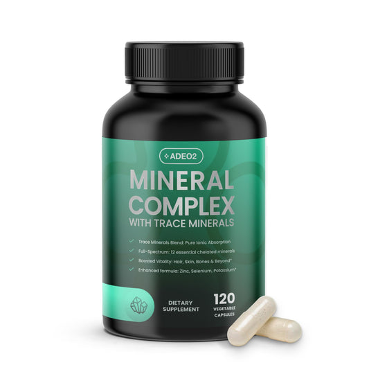 ADEO2 Premium Blend of 52 Trace Minerals Complex with Essential Minerals in Chelated Form Capsule 120 Count