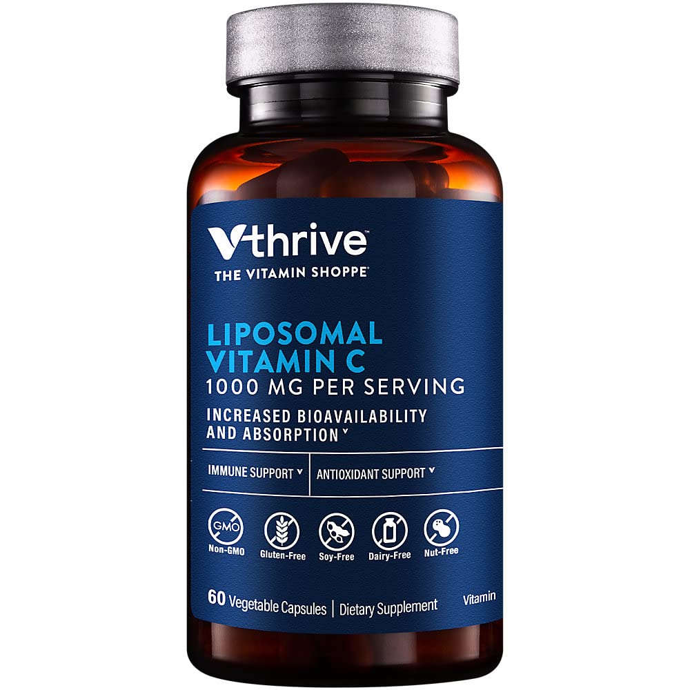 Vthrive Liposomal Vitamin C for Immune Support - Increased Bioavailability & Absorption - 1,000 MG, Vegetarian Capsules, 60 Count